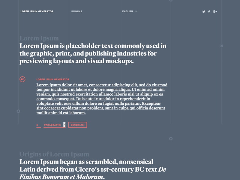 Lorem Ipsum Generator