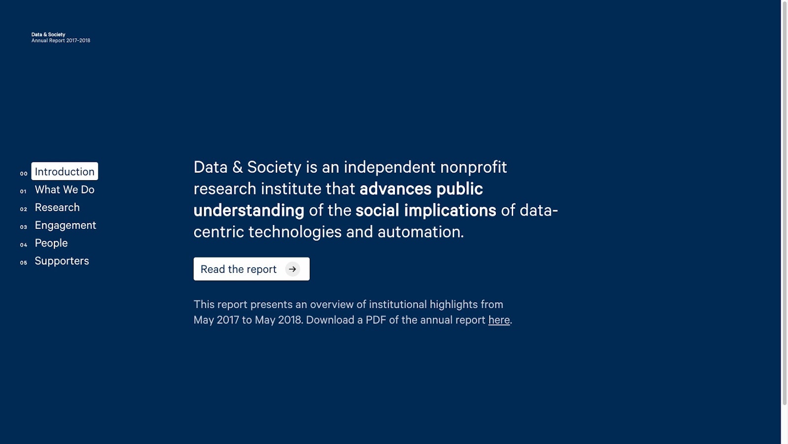 Data &amp; Society Annual Report