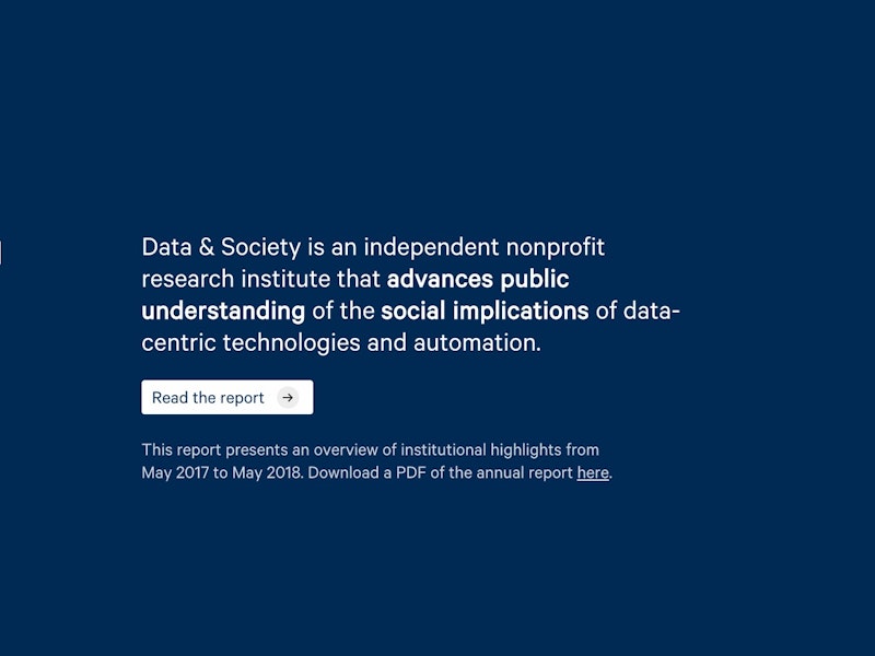 Data & Society Annual Report