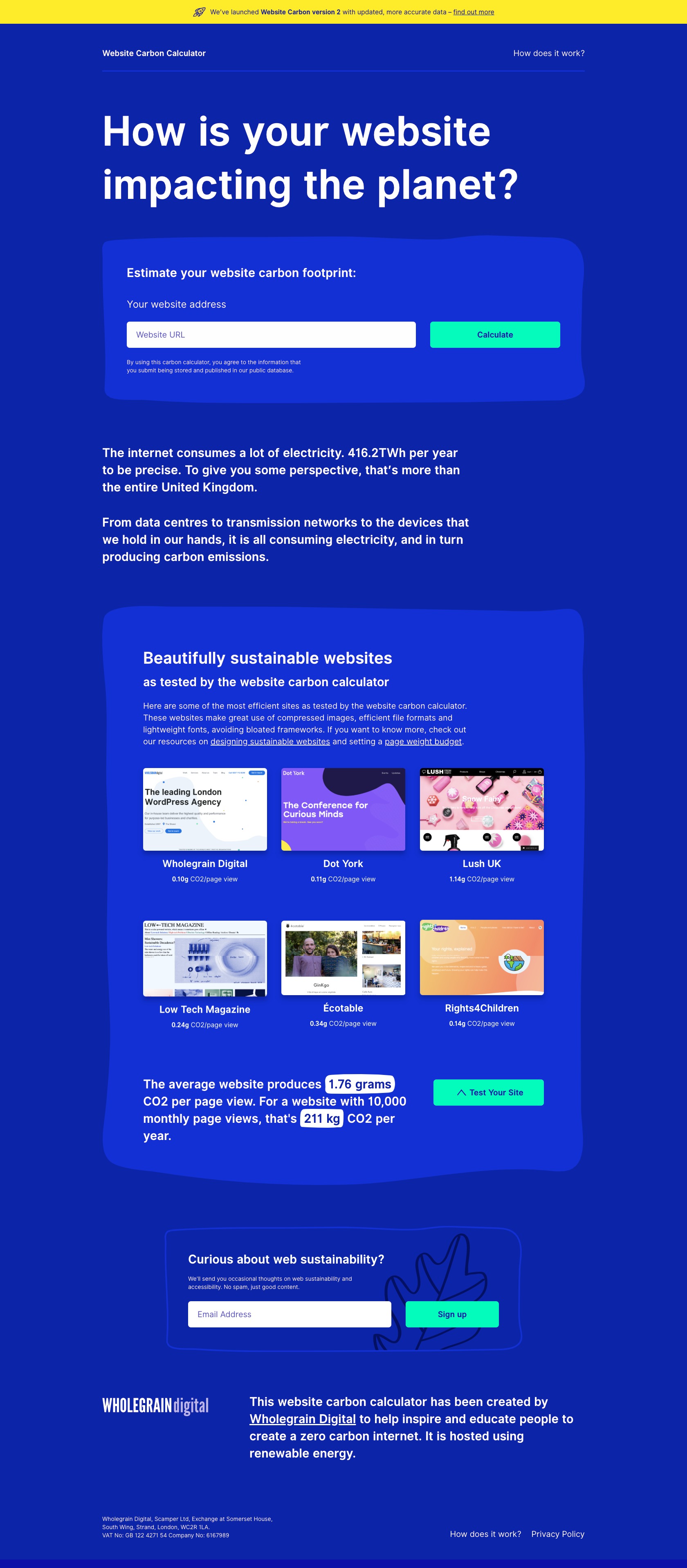 Website Carbon Calculator